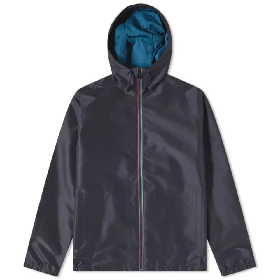 Striped Zip Hooded Windbreaker