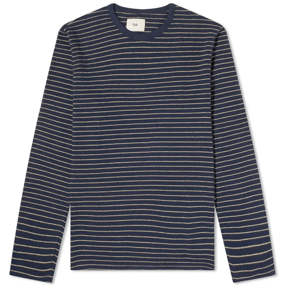 Textured Stripe Long Sleeve T-Shirts T-Shirt