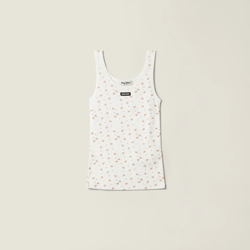 Ribbed jersey tank top