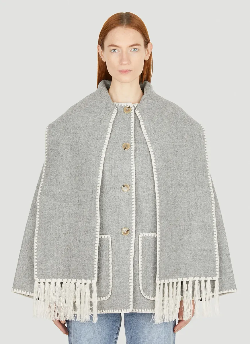 Embroidered Scarf Jacket