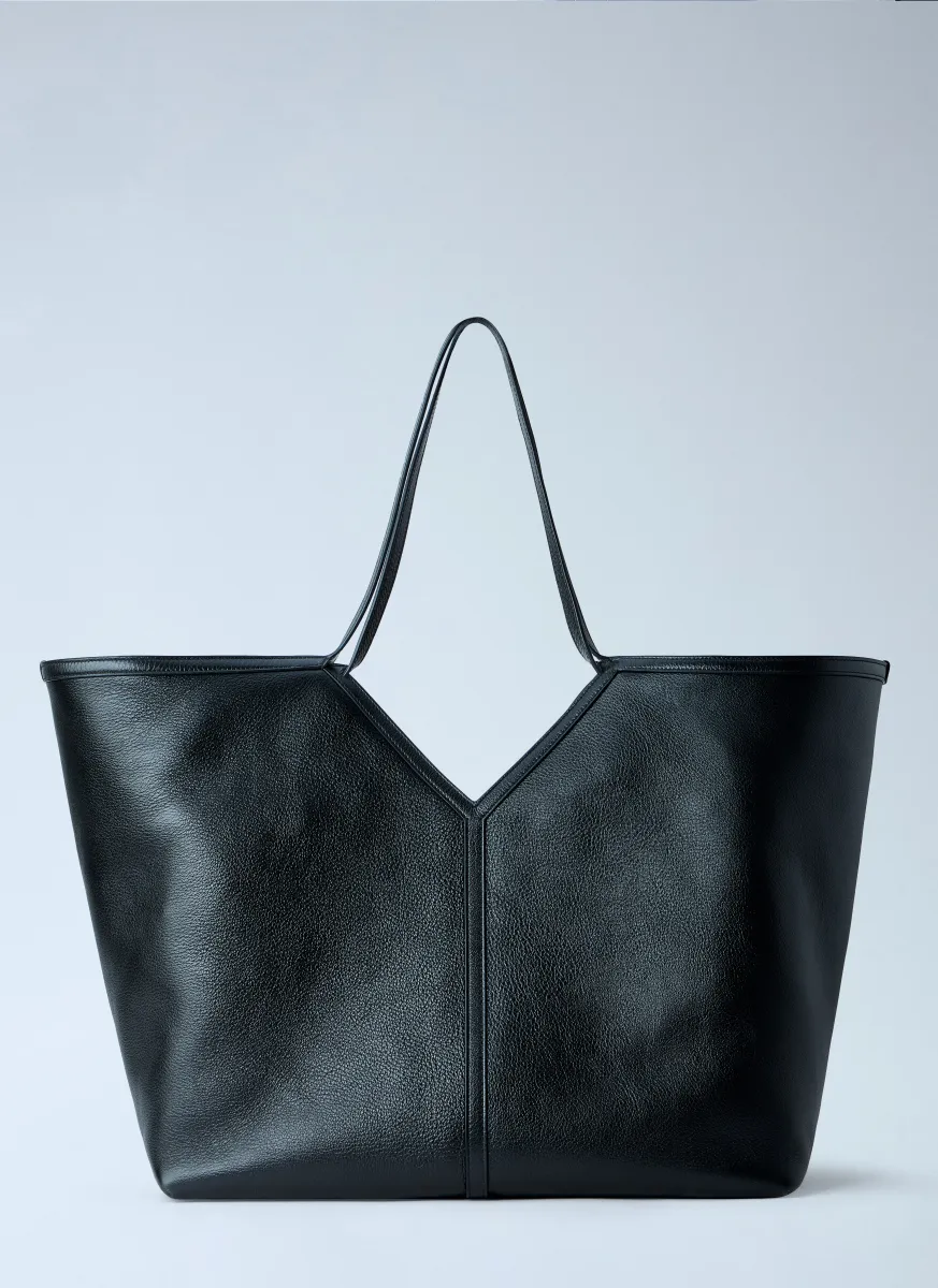 Y Thin Tote Bag With Removable Pouch