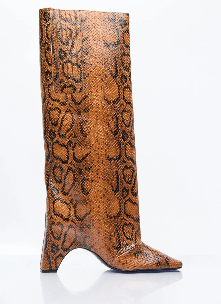Snake Print Bridge Boots