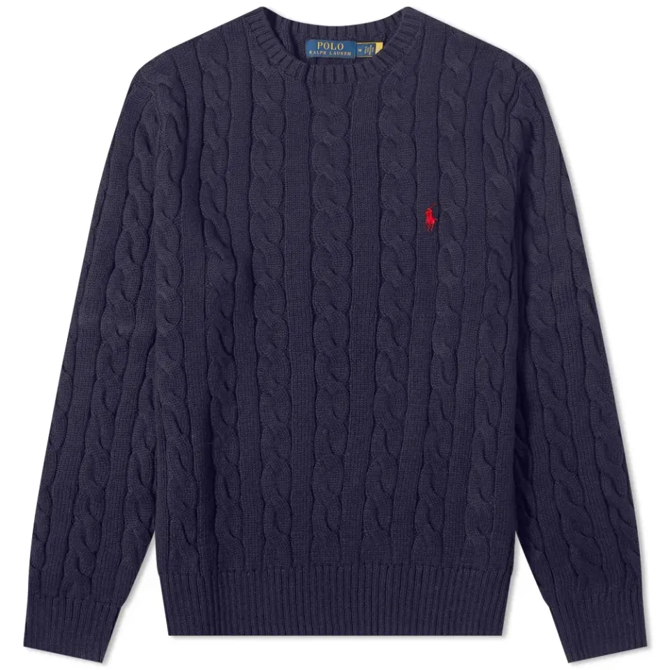 Cotton Cable Crew Knit