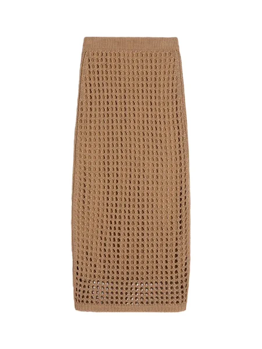 Mesh Cotton Skirt Desert