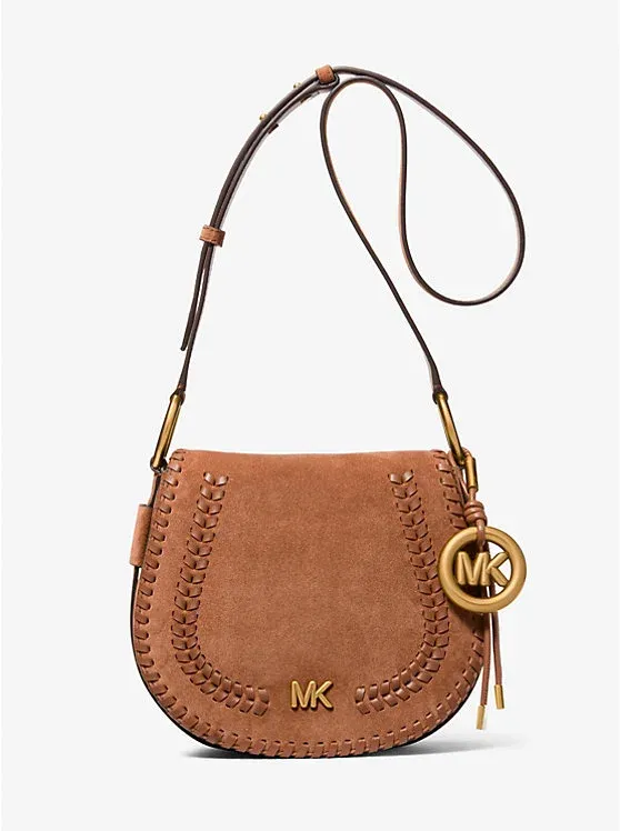 Josie Medium Whipstitched Suede Saddle Bag