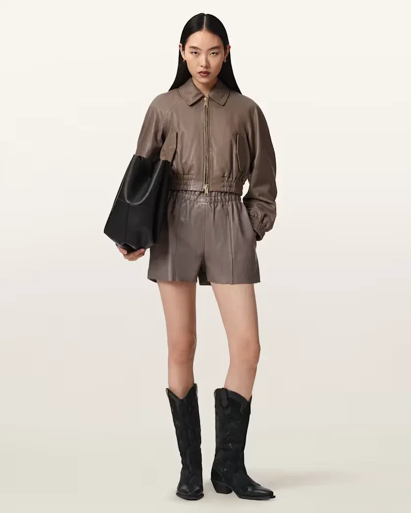 Fran High Rise Leather Shorts