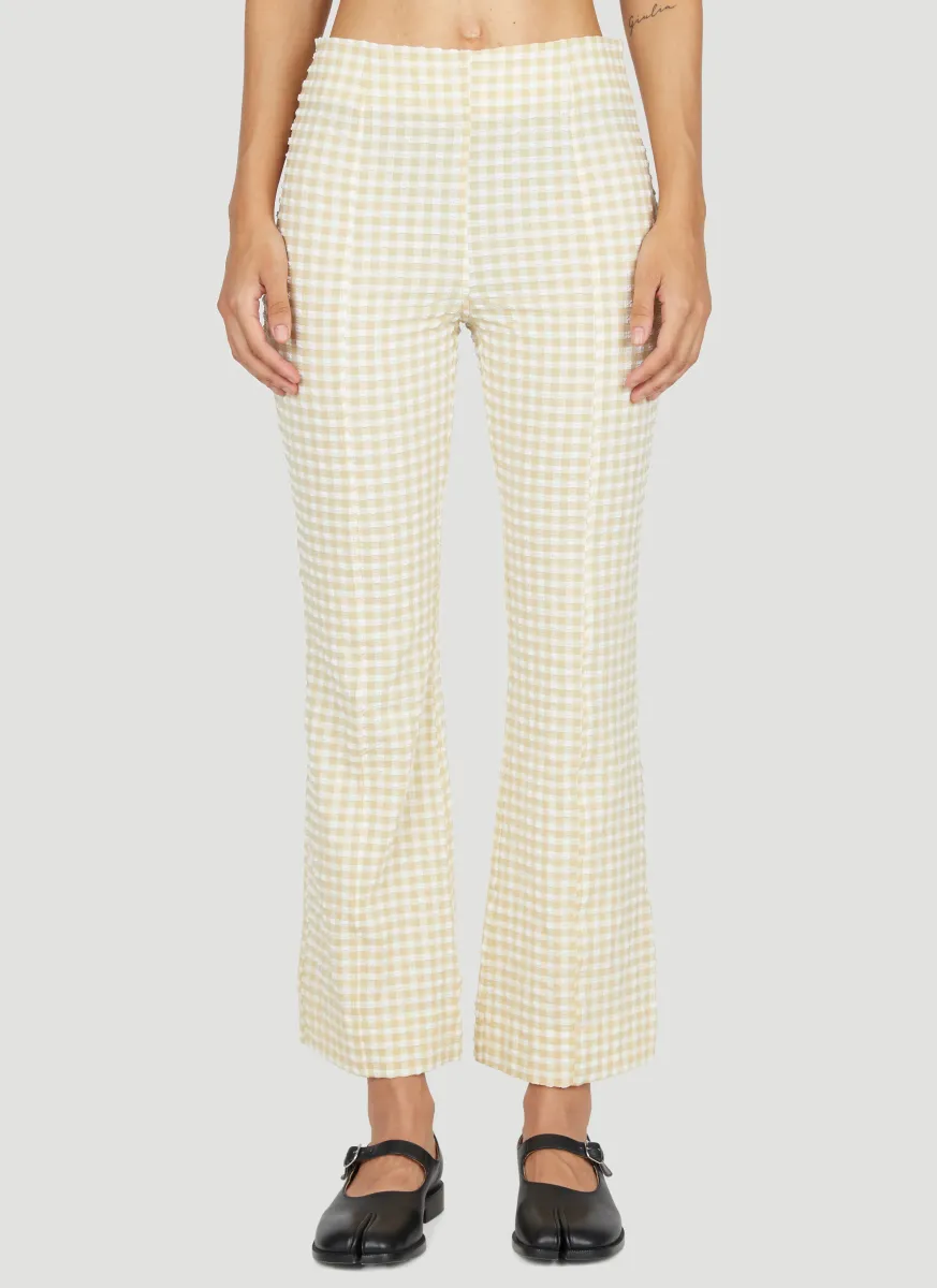 Cropped Stretch Seersucker Pants