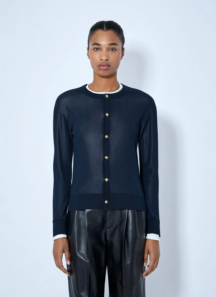 Silk Double Knit Cardigan
