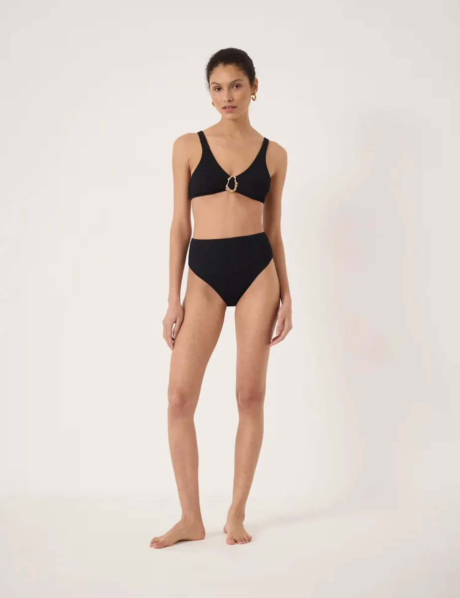 Crinkle High Waisted Bottoms Black