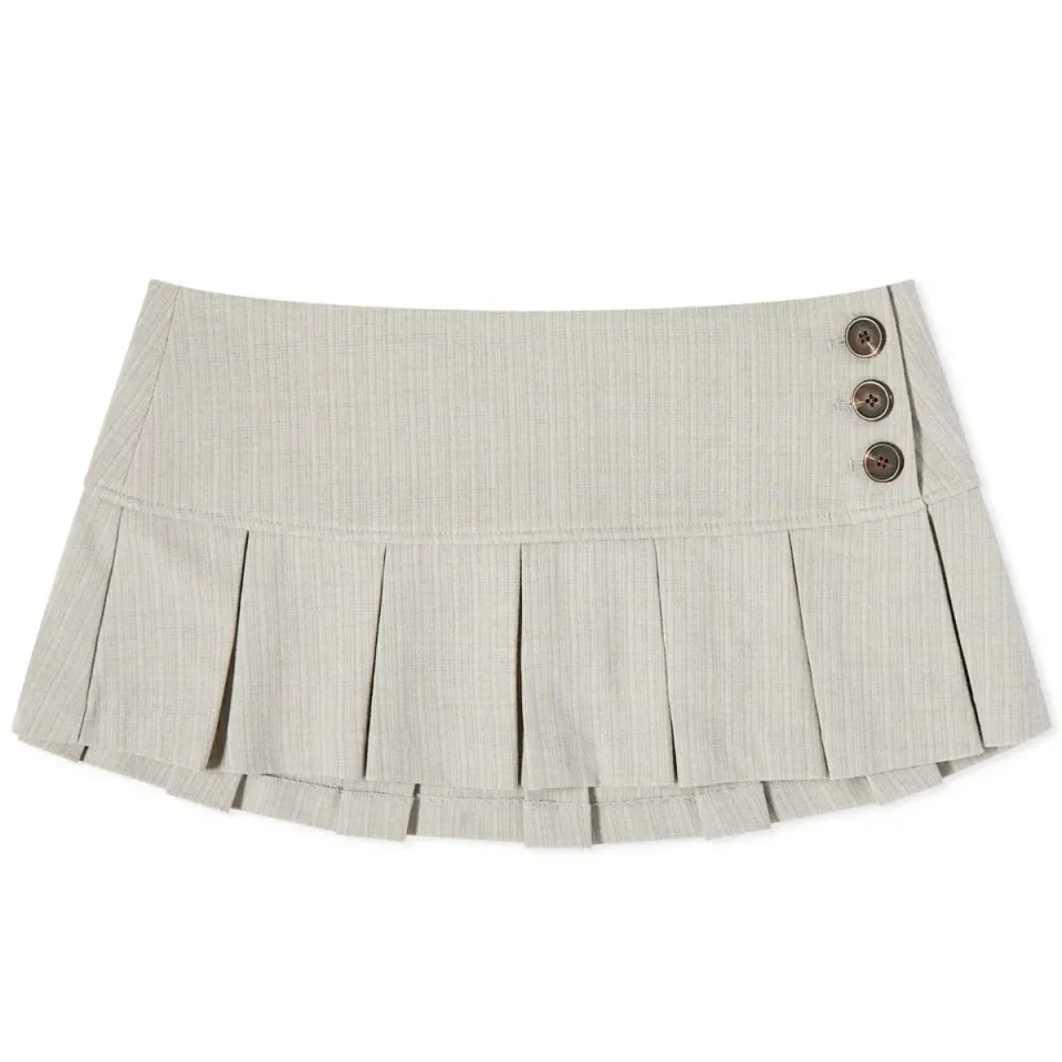 Pleated Micro Mini Skirt