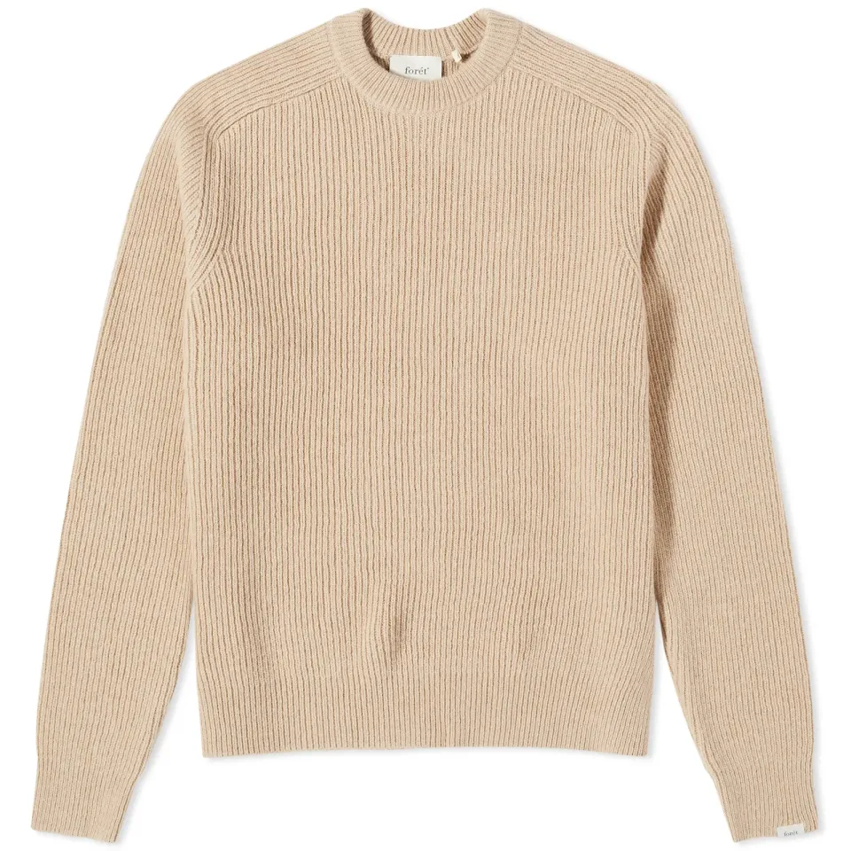 Cone Ribbed Crew Neck Knit