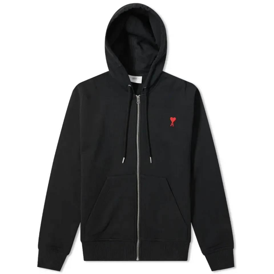 AMI A Heart Zip Through Hoodie