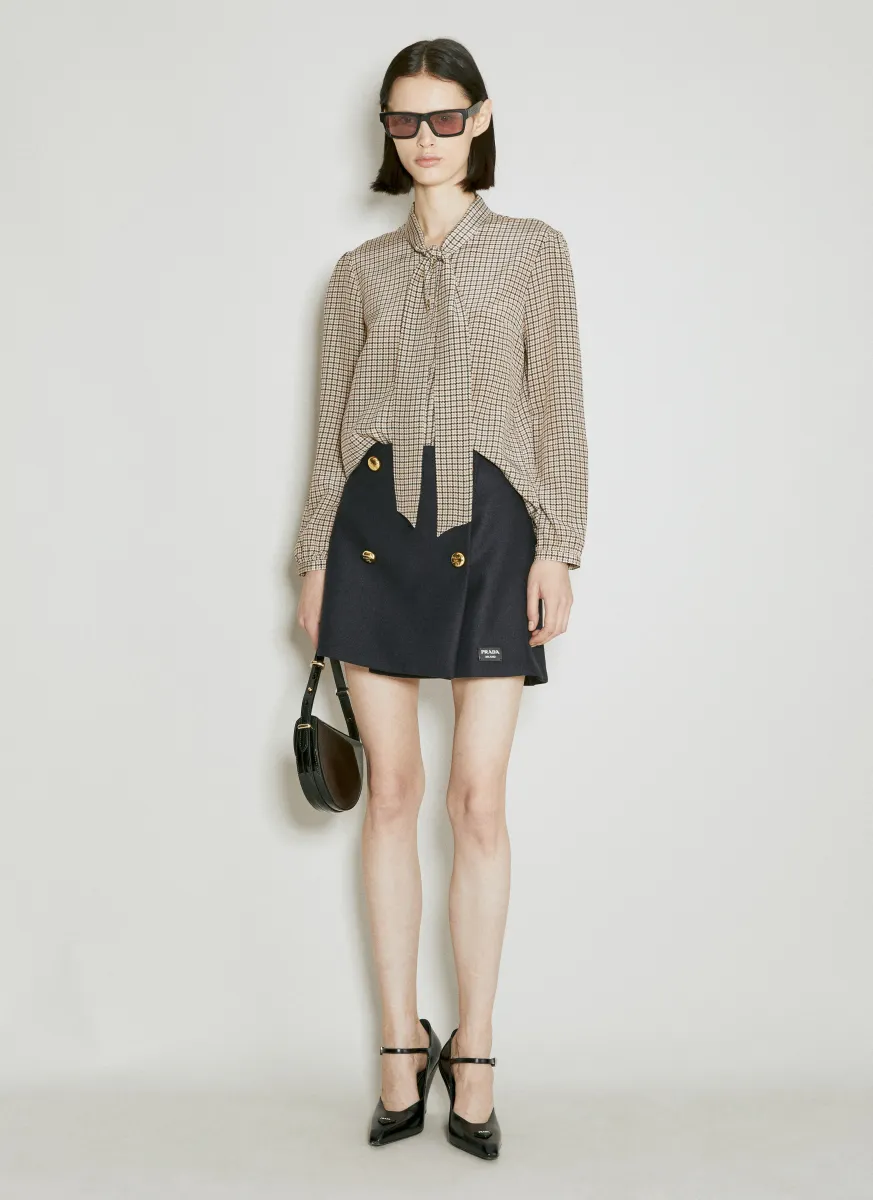 Double Wool Mini Skirt