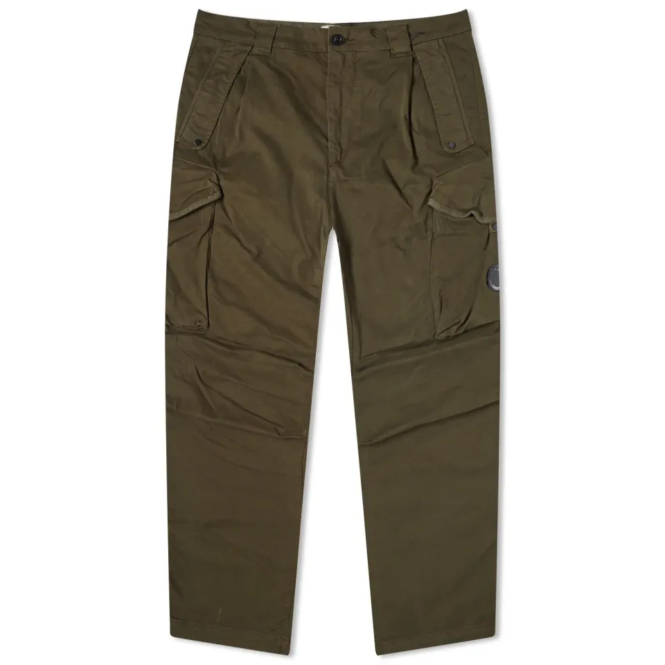 Stretch Sateen Loose Cargo Pants