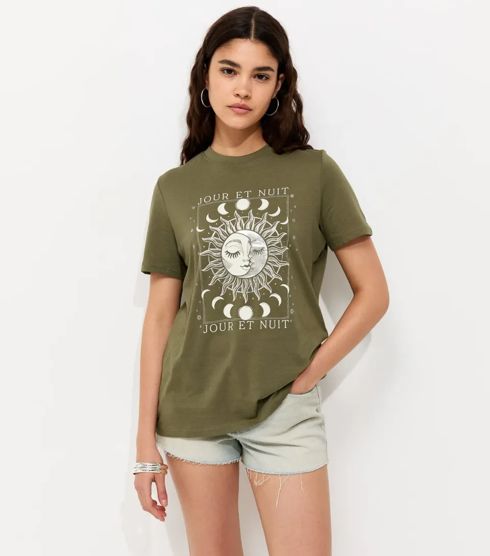 Women's Green Mystic Print T-Shirt