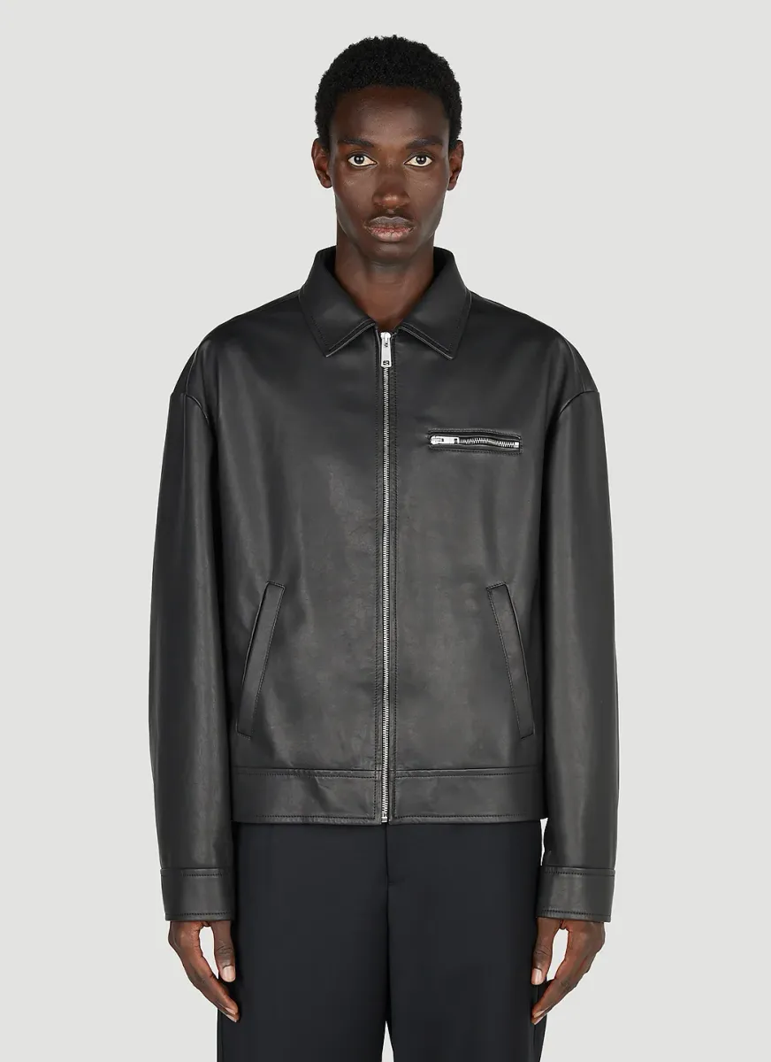 Zip Up Leather Jacket