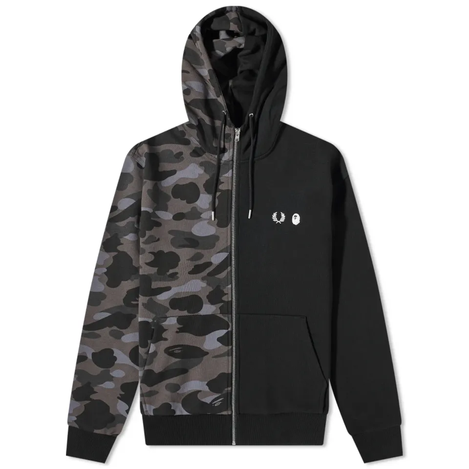 x BAPE Split Camo Zip Through Hoodie
