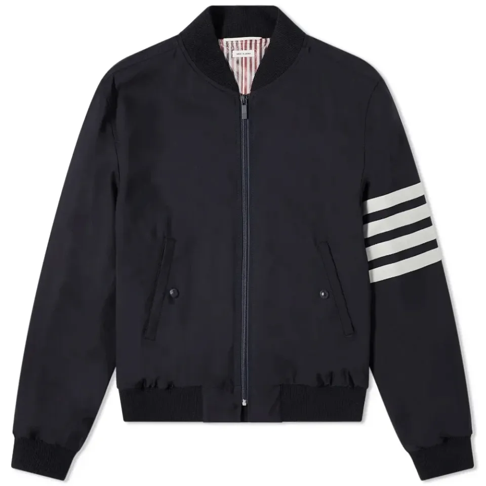 4 Bar Wool Zip Bomber Jacket