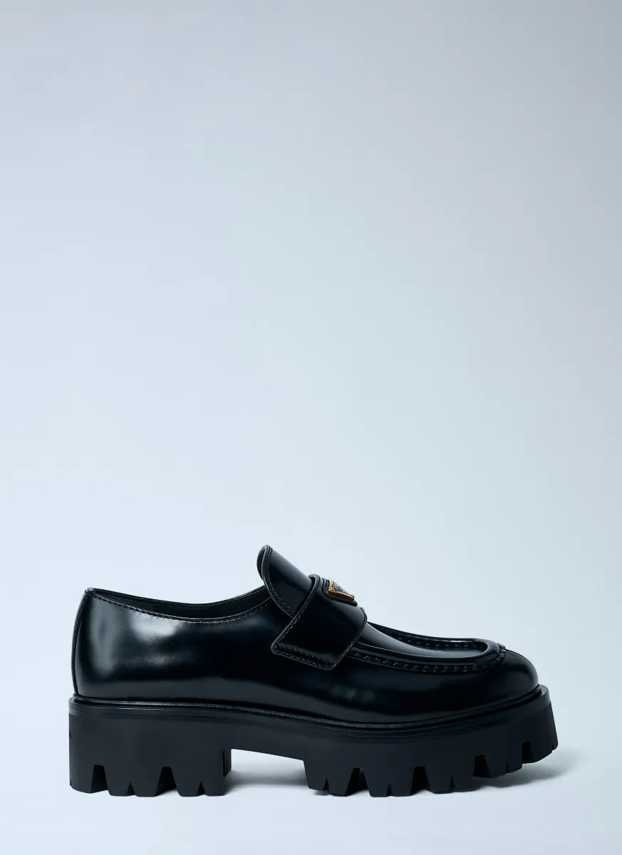 Brushed Leather Loafers