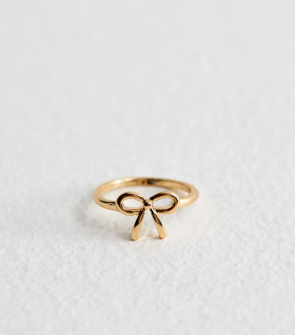Gold Tone Bow Ring