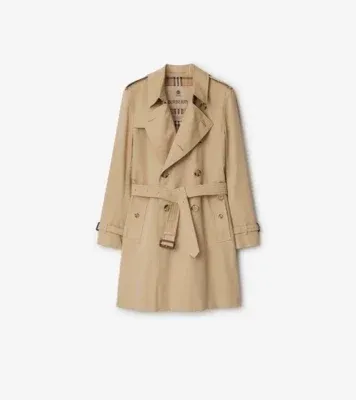 Mid-length Kensington Heritage Trench Coat in Honey beige - Men, Cotton Gabardine