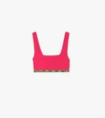 Check Trim Bikini Top in Jam red - Women, Nylon
