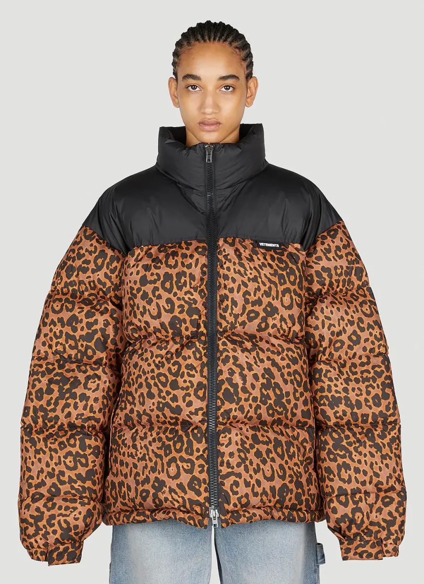 Leopard Print Puffer Jacket