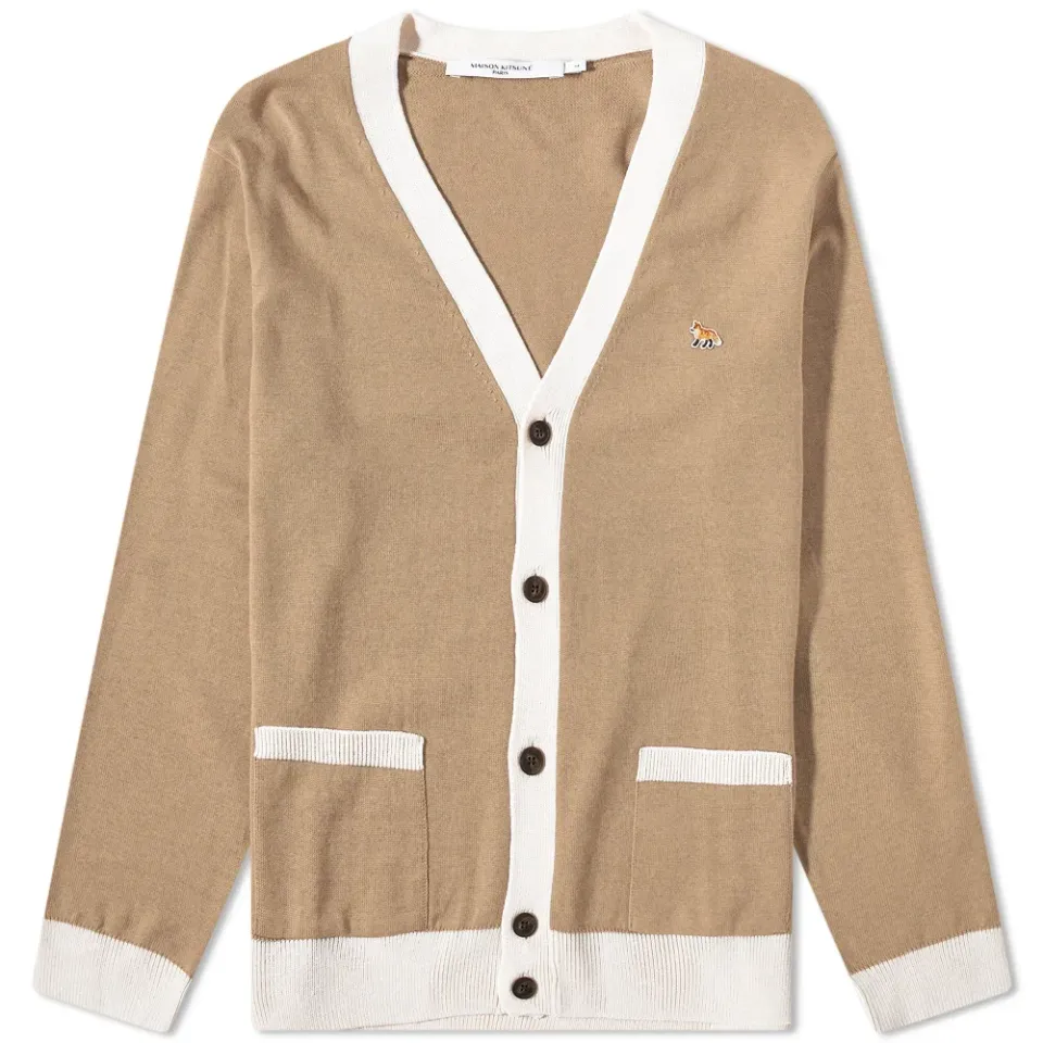 Maison Kitsuné Baby Fox Patch Bicolor Classic Cardigan