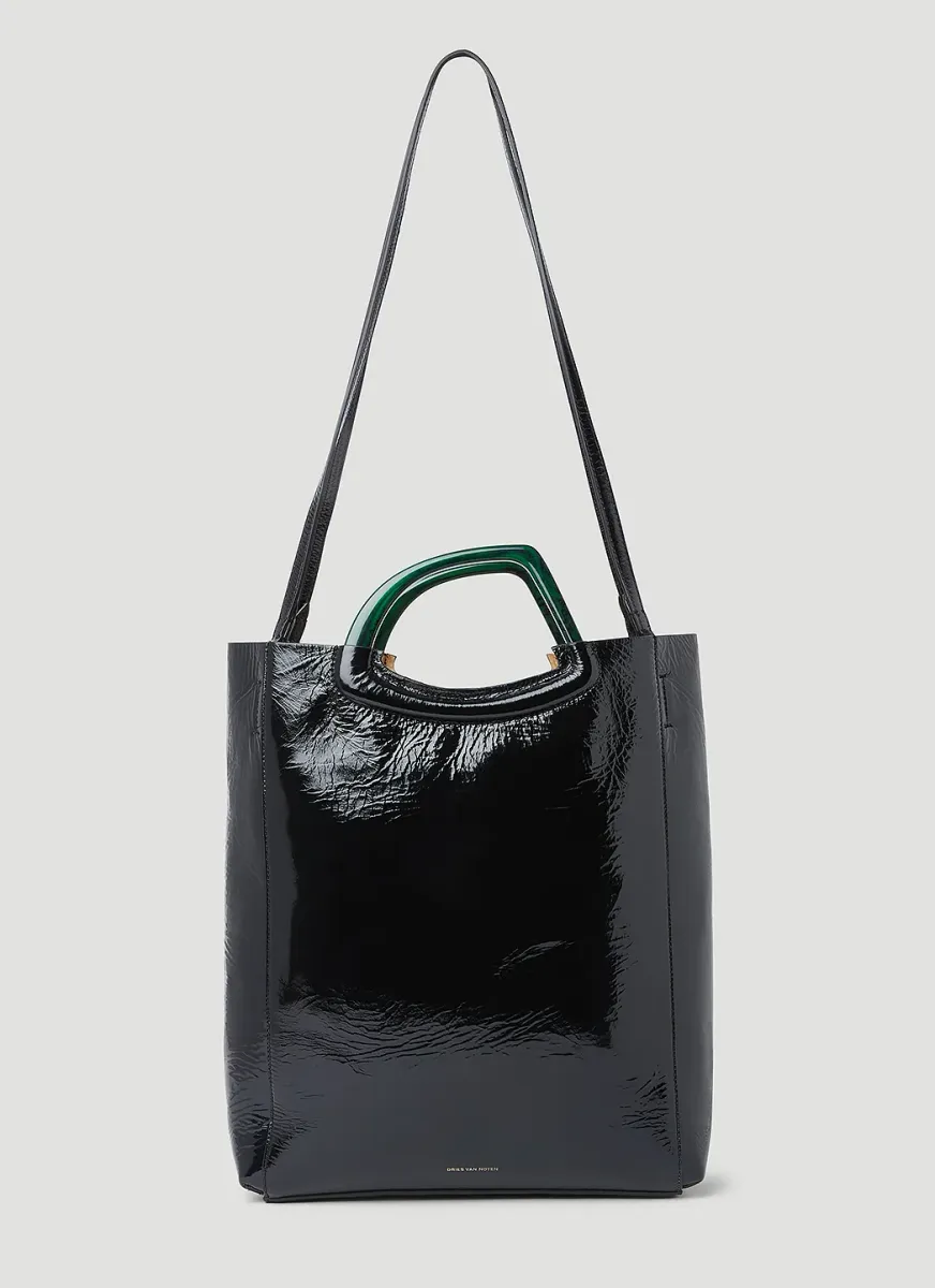 Crinkled Leather Tote Bag