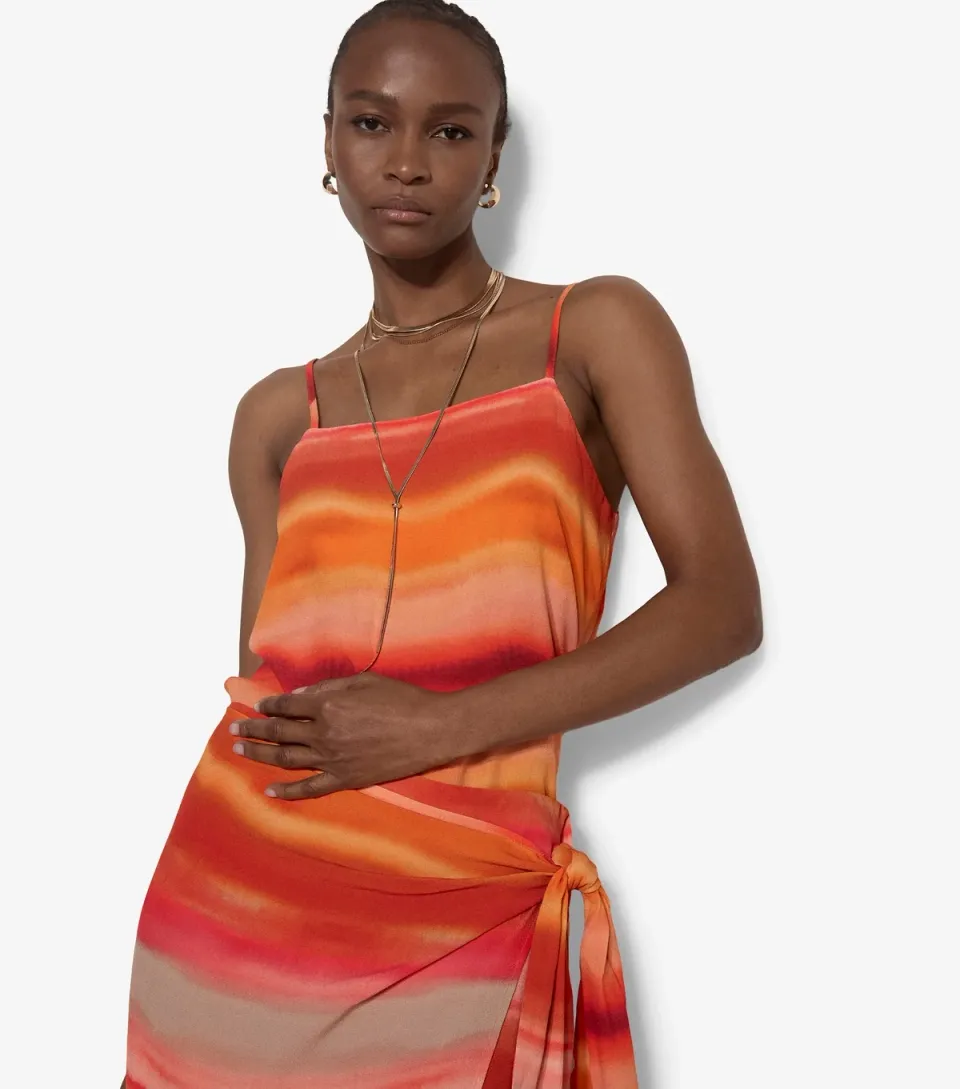 Women's Orange Watercolour Stripe Cami Top