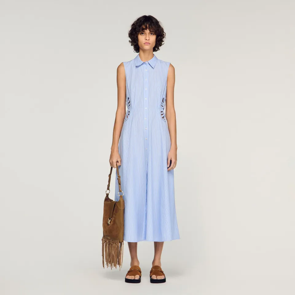 Striped cotton maxi dress