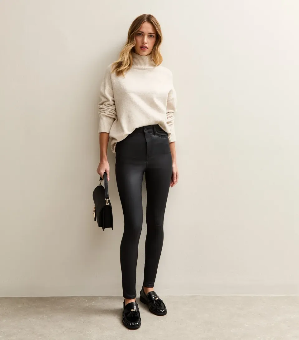 Women's Black Coated Lift & Shape Jenna Jeans