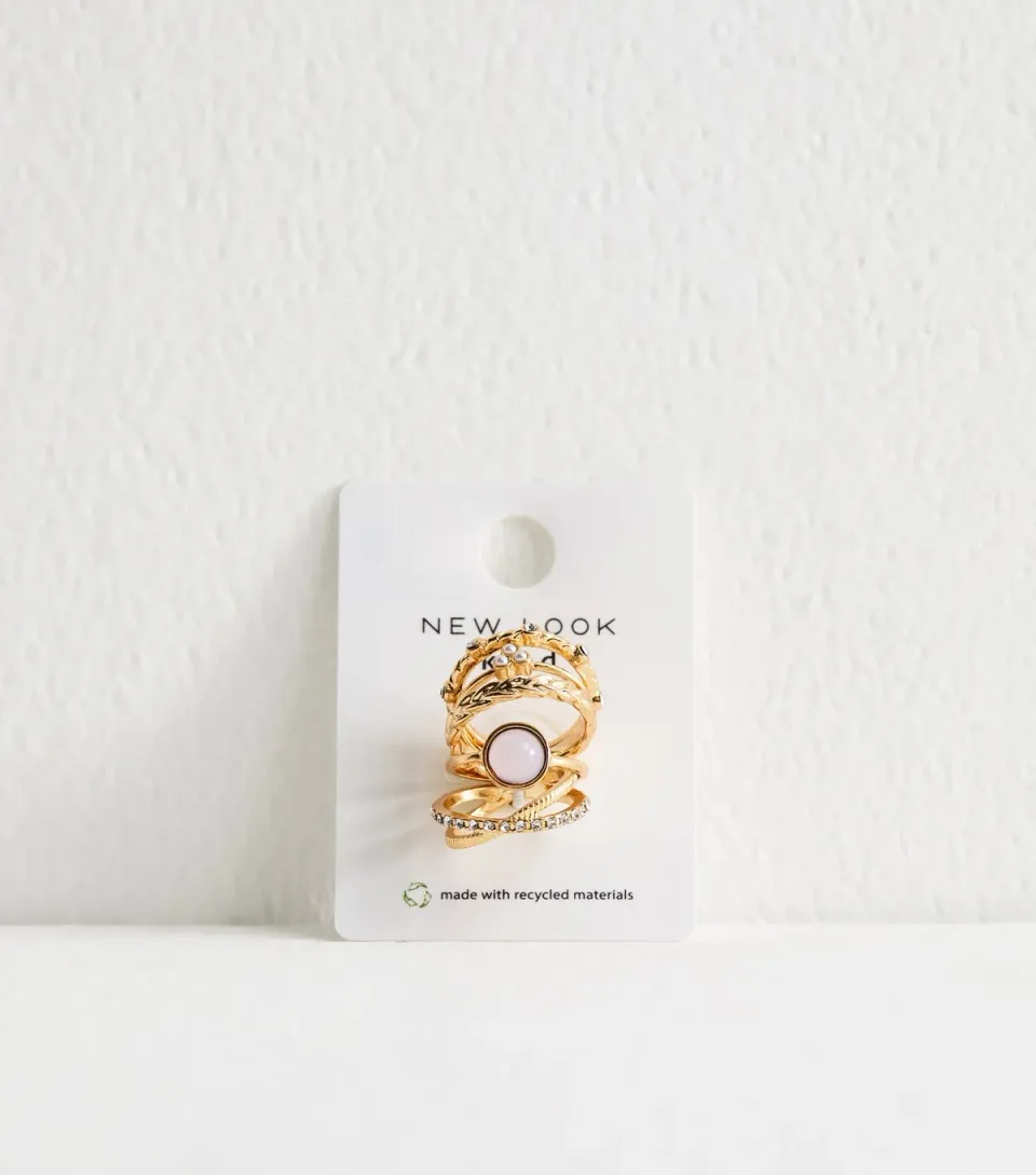 Gold Tone Pack of 5 Stackable Rings