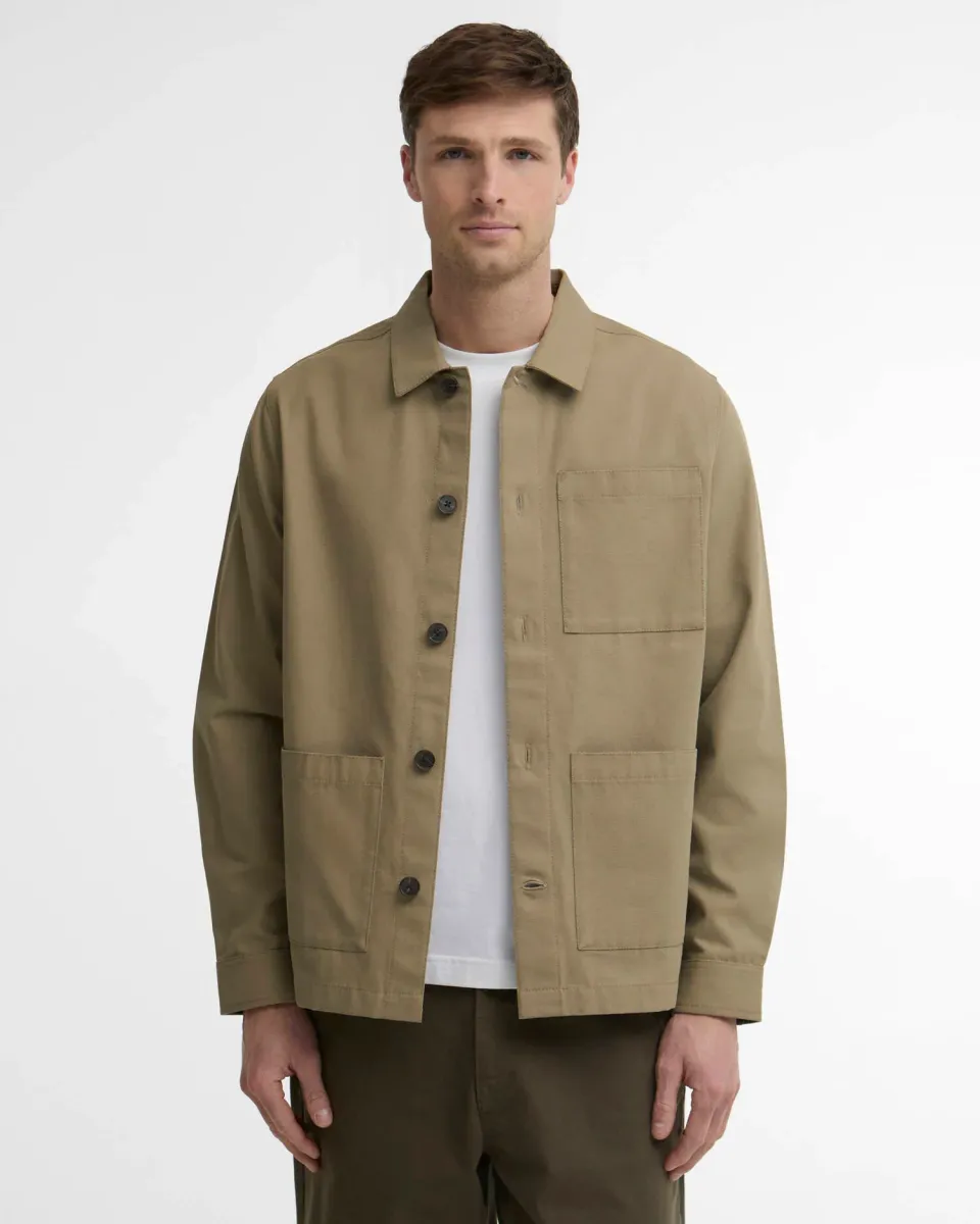 Tartan Trimmed Washed Overshirt