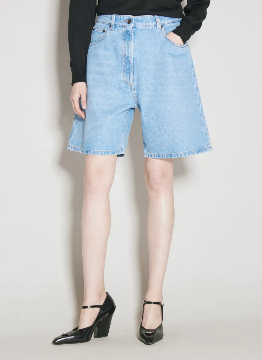 Five Pocket Denim Bermuda Shorts