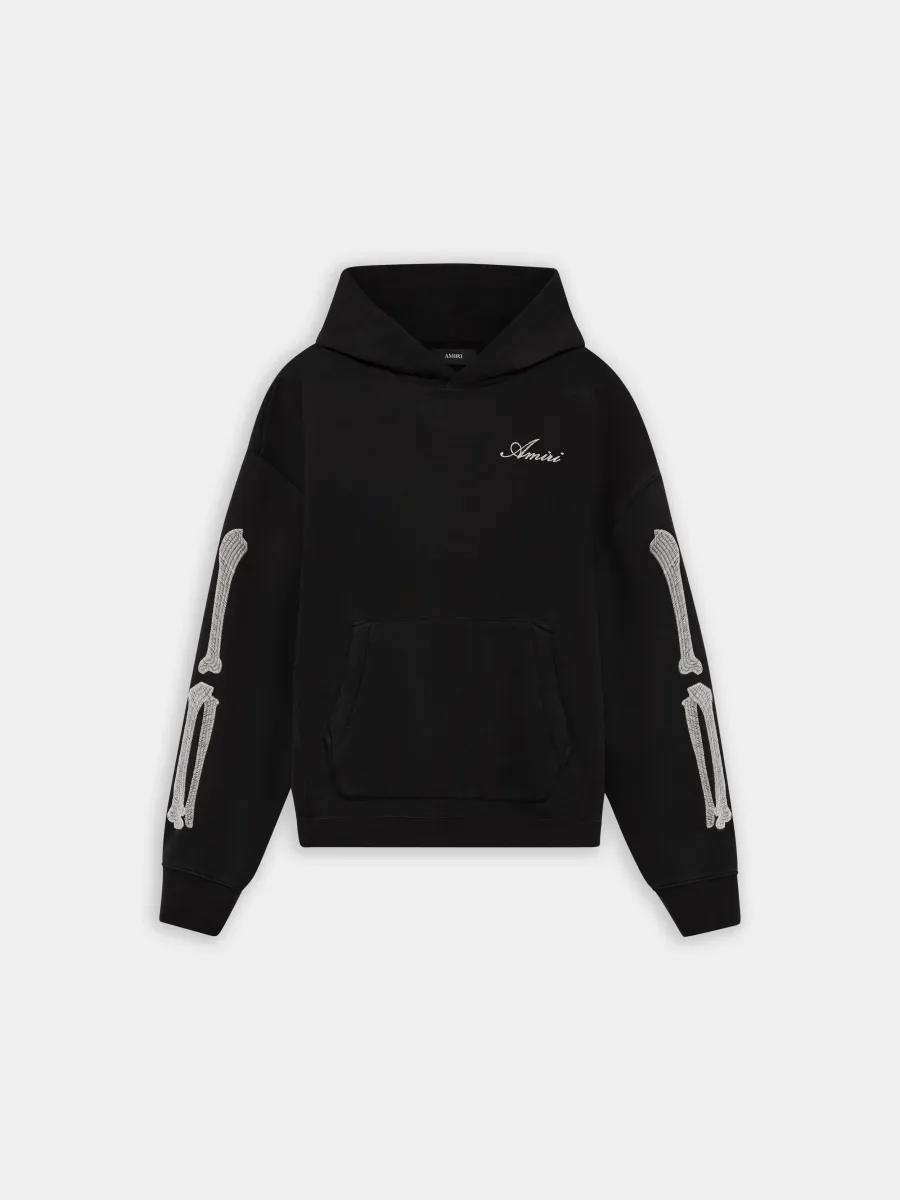 BONES OVERSIZED HOODIE - Black
