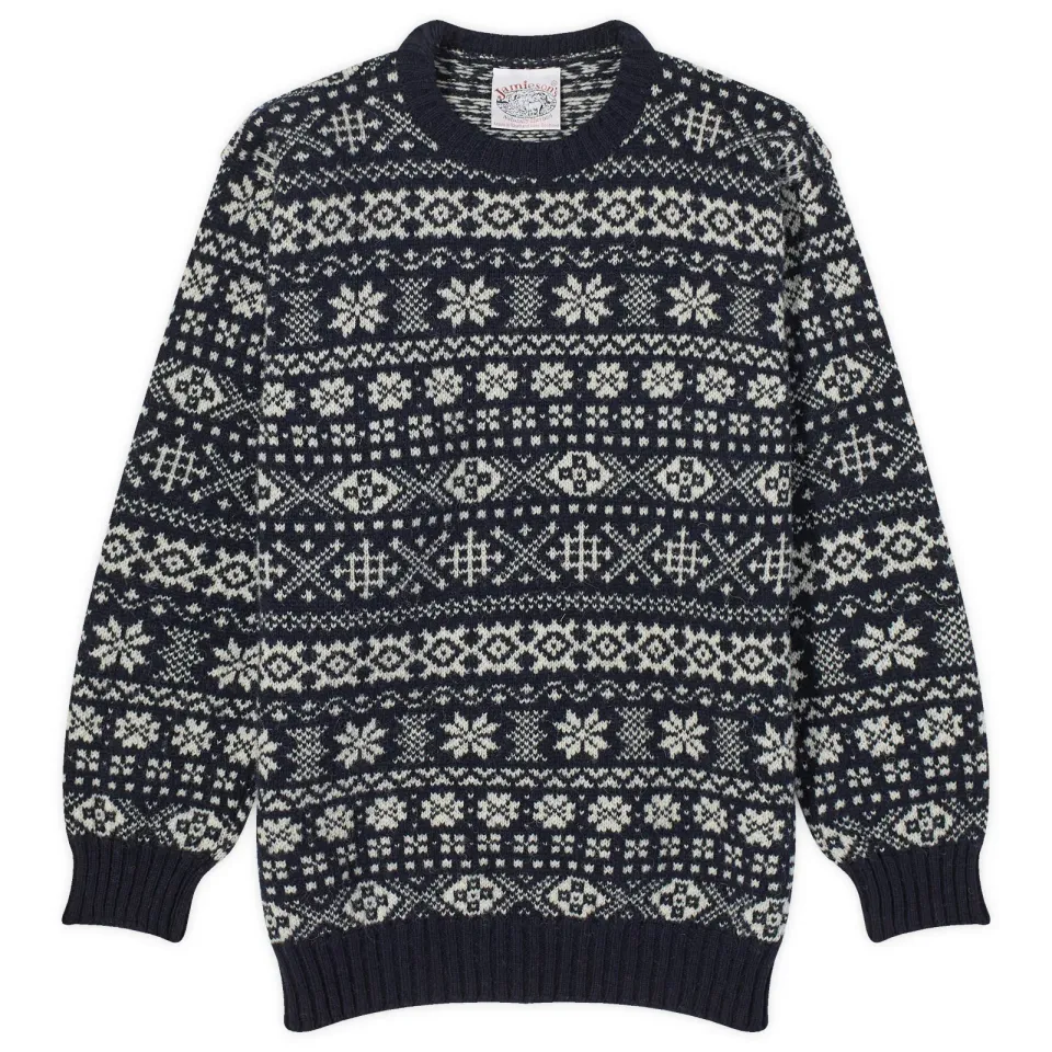 Jamieson's of Shetland Snowflake Fair Isle Crew Knit