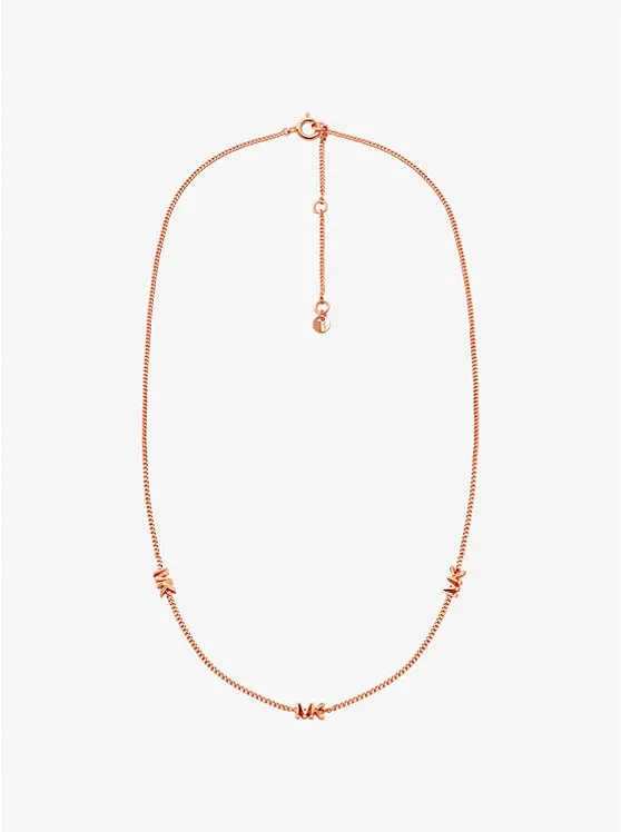 Precious Metal-Plated Sterling Silver Logo Necklace