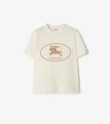 Knight Stamp Cotton T-shirt in Chalk white