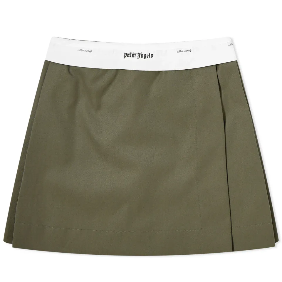 Reversed Waistband Chino Skirt