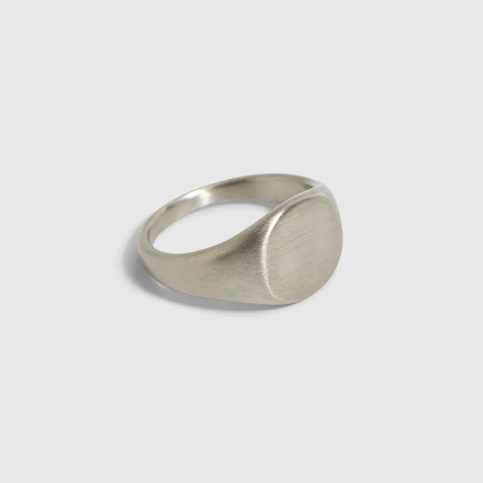 Stainless Steel Brushed Signet Ring