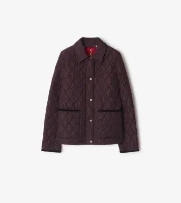 Nylon Quilted Jacket in Wine red