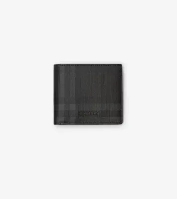 City Check Bifold Coin Wallet in Iron grey - Men, Technical, Cotton