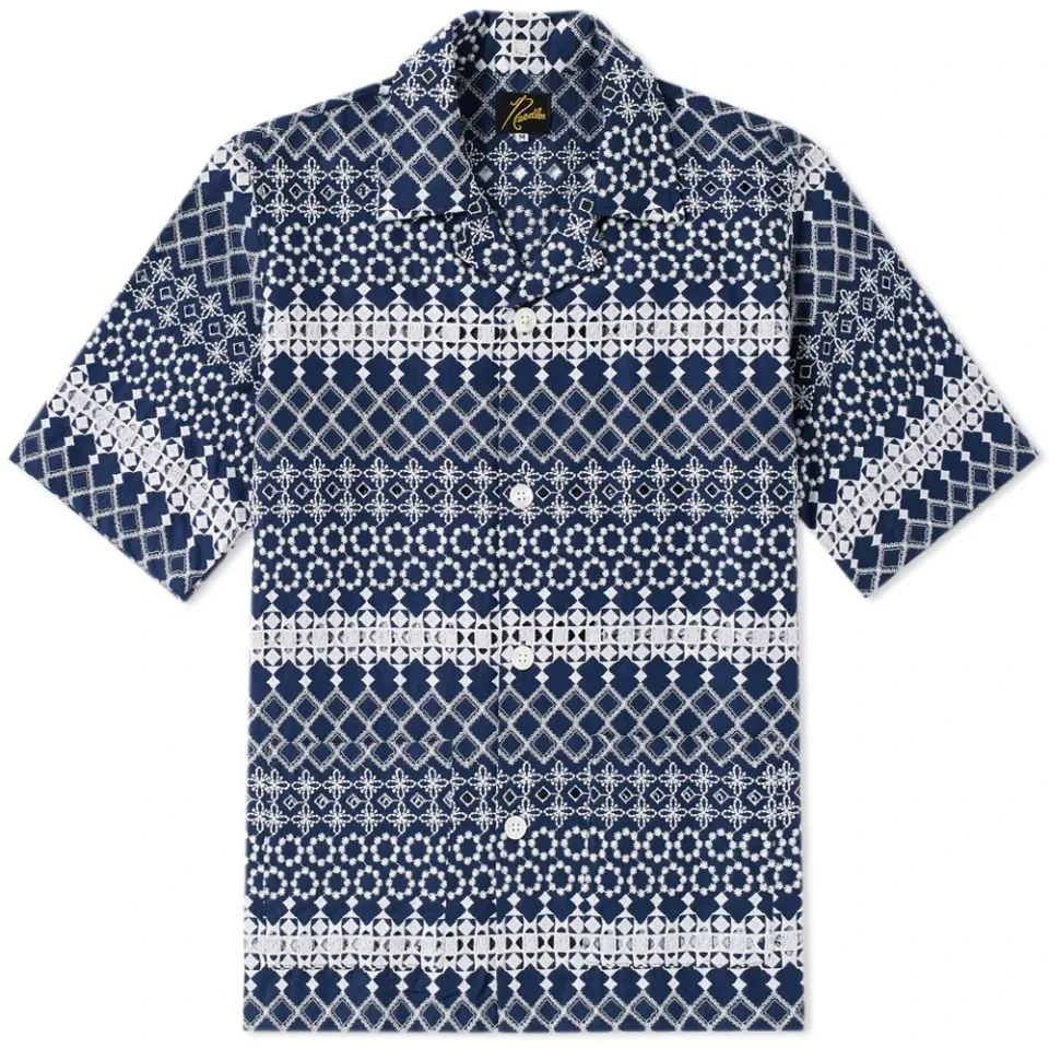Short Sleeve Cabana Embroidered Vacation Cutaway Shirt