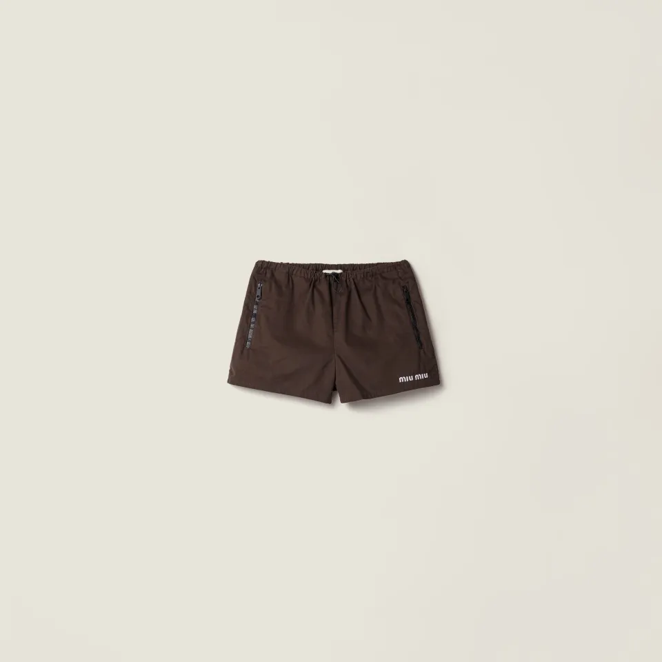 Washed gabardine shorts