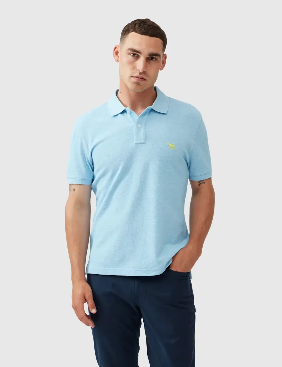 Gunn Slim Fit Pure Cotton Polo Shirt Light Blue Mix