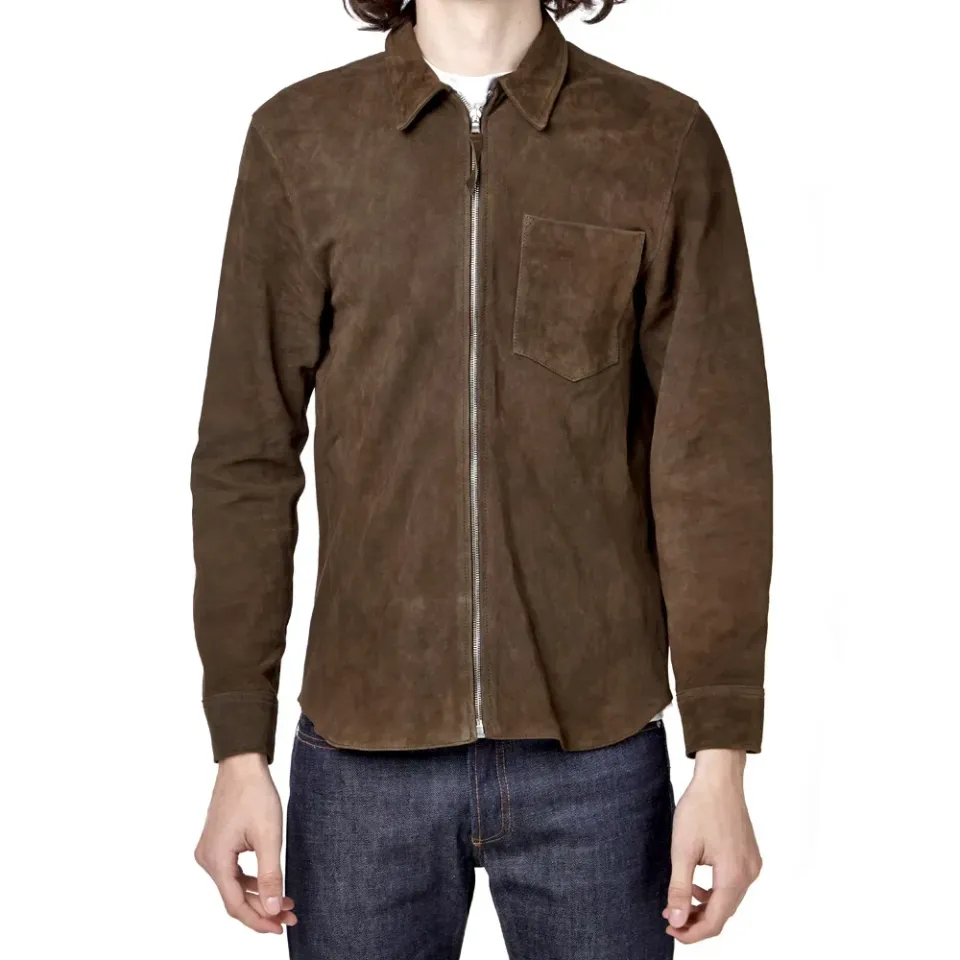 Suede Zip Shirt Jacket