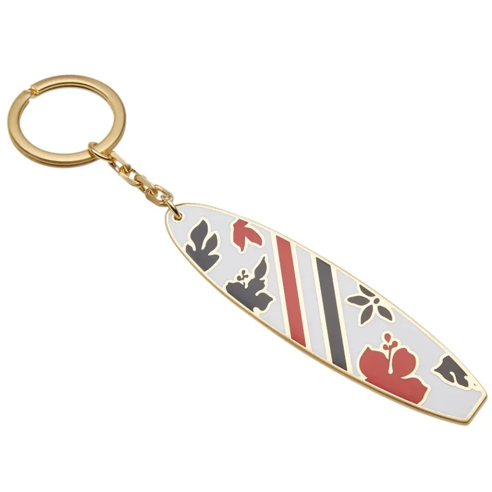 Floral Surfboard Keyring