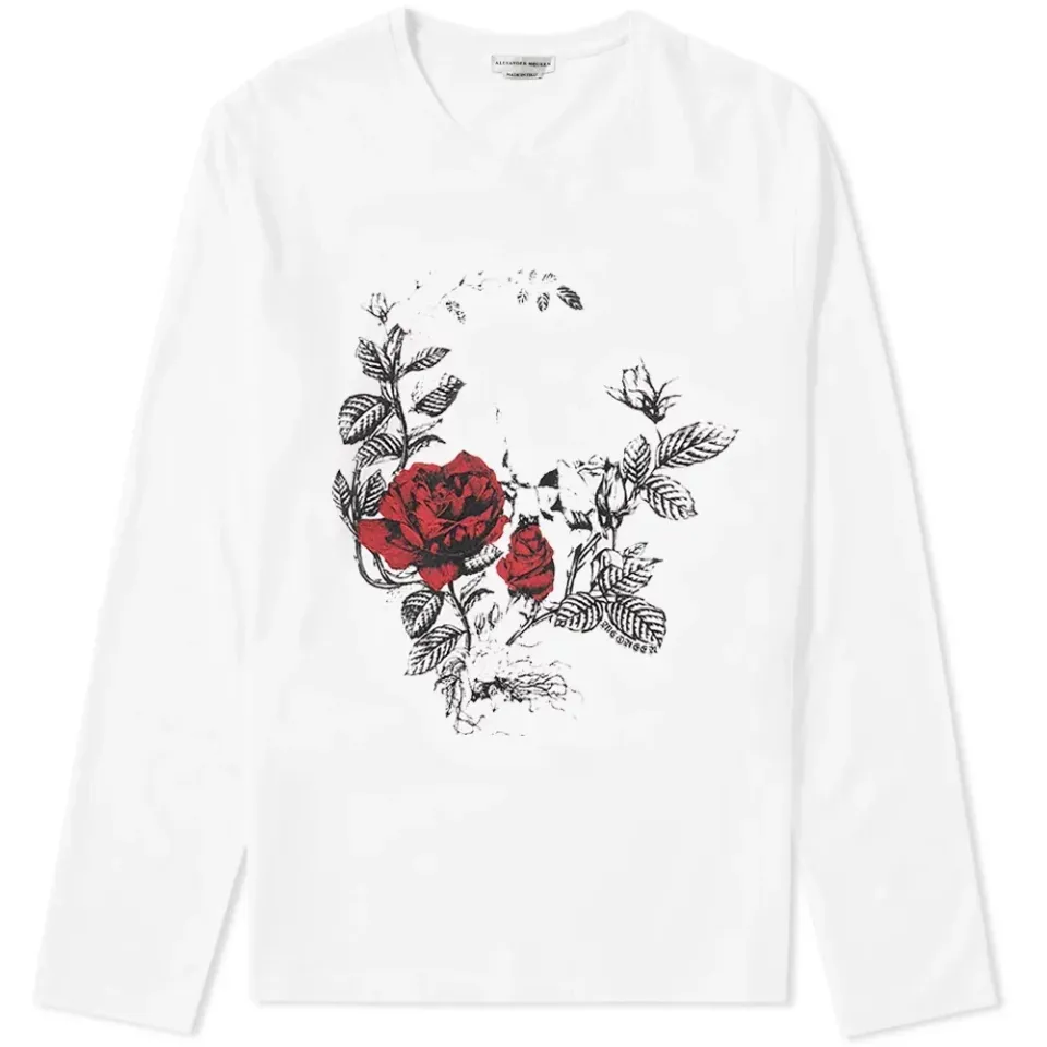 Long Sleeve Floral Skull Tee