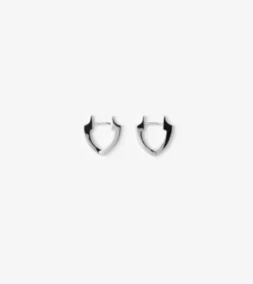 Shield Slim Earrings in Silver